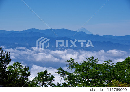 浅間連峰の中の高峰山から見る富士山 115769000