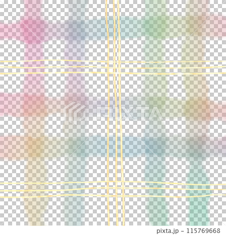 Rainbow Gold Plaid Gingham Check Hand Drawn Background Overlay 115769668