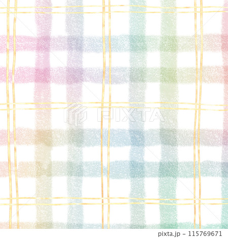 Rainbow Gold Plaid Gingham Check Hand Drawn Background Overlay Rainbow Gold Plaid Gingham Check Hand Drawn Background Overlay 115769671