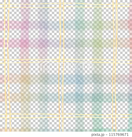 Rainbow Gold Plaid Gingham Check Hand Drawn Background Overlay Rainbow Gold Plaid Gingham Check Hand Drawn Background Overlay 115769671