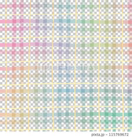 Rainbow Gold Plaid Gingham Check Hand Drawn Background Overlay 115769672