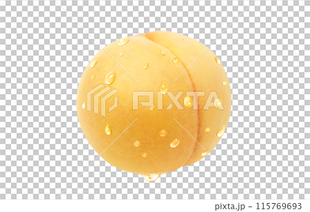 黄金桃 イラスト リアル 白バック 115769693