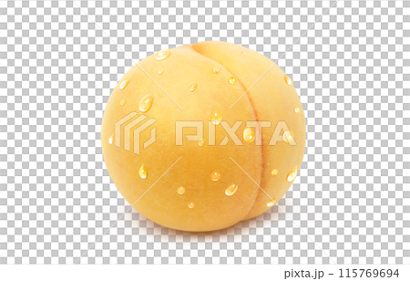 黄金桃 イラスト リアル 白バック 115769694