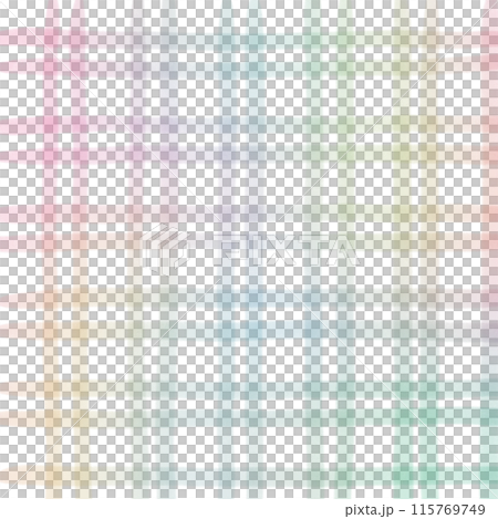 Rainbow Plaid Gingham Check Hand Drawn Background Overlay 115769749