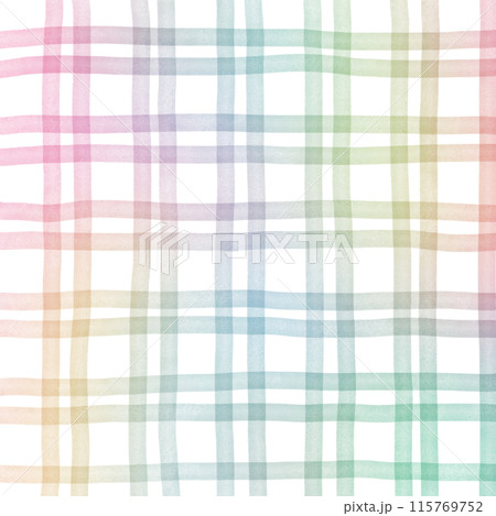 Rainbow Plaid Gingham Check Hand Drawn Background Overlay Rainbow Plaid Gingham Check Hand Drawn Background Overlay 115769752