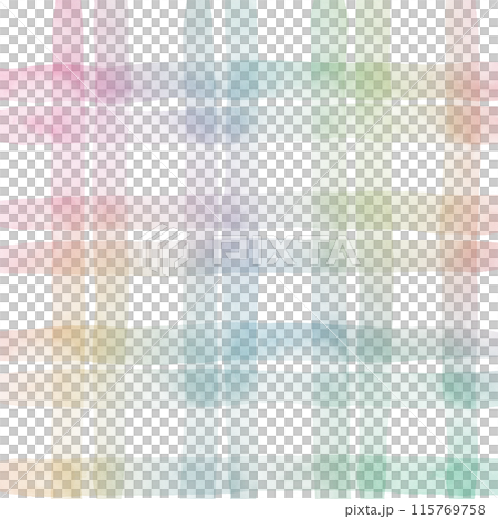 Rainbow Plaid Gingham Check Hand Drawn Background Overlay 115769758