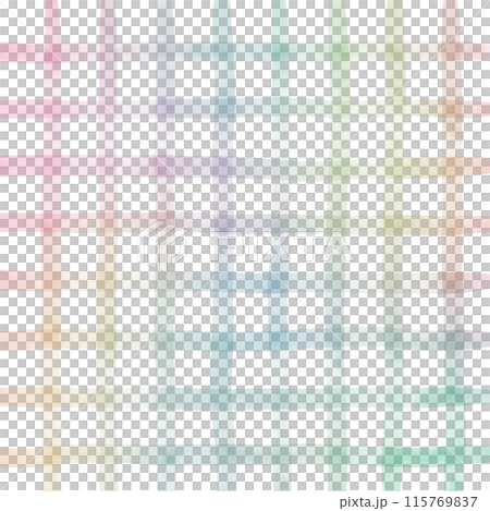 Rainbow Colorful Plaid Gingham Check Hand Drawn Background Overlay 115769837