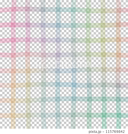 Rainbow Colorful Plaid Gingham Check Hand Drawn Background Overlay 115769842