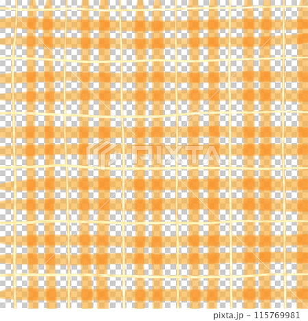 Gold Orange Plaid Gingham Check Hand Drawn Background 115769981