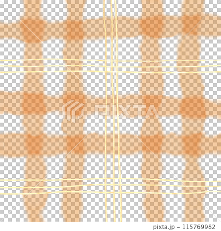 Gold Orange Plaid Gingham Check Hand Drawn Background 115769982