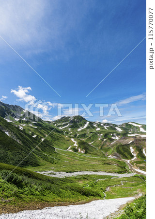 剣御前小屋へ続く登山道から望む立山連峰 富山県立山町 剣御前小屋へ続く登山道から望む立山連峰 富山県立山町 115770077