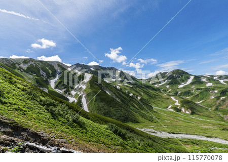 剣御前小屋へ続く登山道から望む立山連峰 富山県立山町 剣御前小屋へ続く登山道から望む立山連峰 富山県立山町 115770078