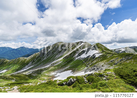 剣沢キャンプ場へ続く登山道　富山県立山町 115770127