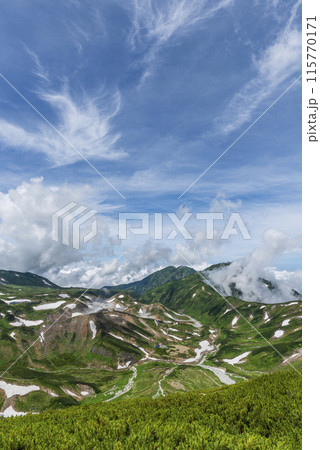 真砂岳へ続く登山道からの眺め　富山県立山町 115770171