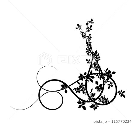 pattern element on the frame weaving corner plant 115770224