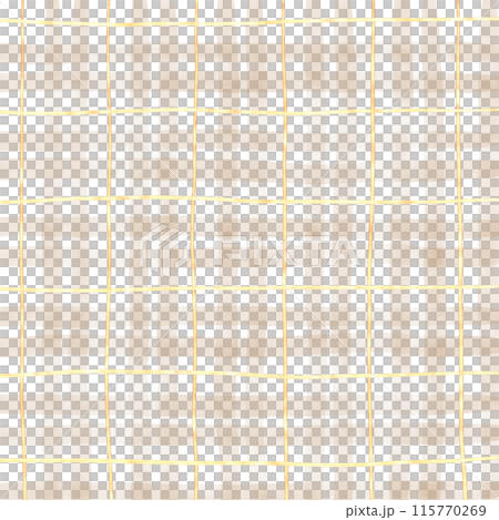 Gold Brown Beige Plaid Gingham Check Hand Drawn Background Overlay 115770269