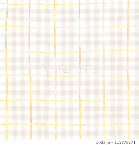 Gold Brown Beige Plaid Gingham Check Hand Drawn Background Overlay Gold Brown Beige Plaid Gingham Check Hand Drawn Background Overlay 115770271