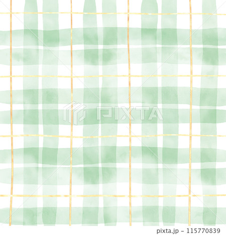 Gold Green Plaid Gingham Check Hand Drawn Background Overlay Gold Green Plaid Gingham Check Hand Drawn Background Overlay 115770839