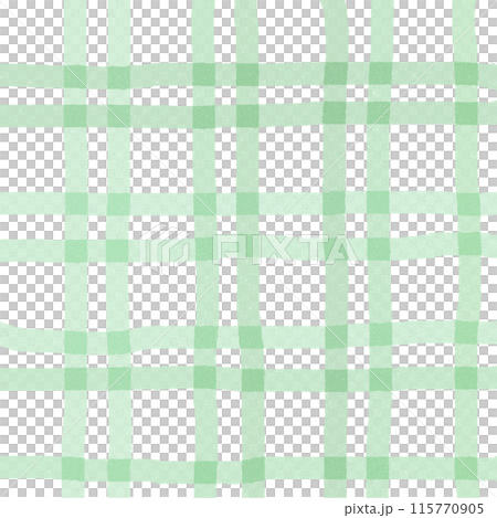 Green Plaid Gingham Check Hand Drawn Background Overlay 115770905
