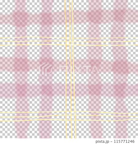 Gold Pink Plaid Gingham Check Hand Drawn Background 115771246