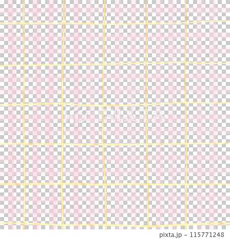 Gold Pink Plaid Gingham Check Hand Drawn Background 115771248