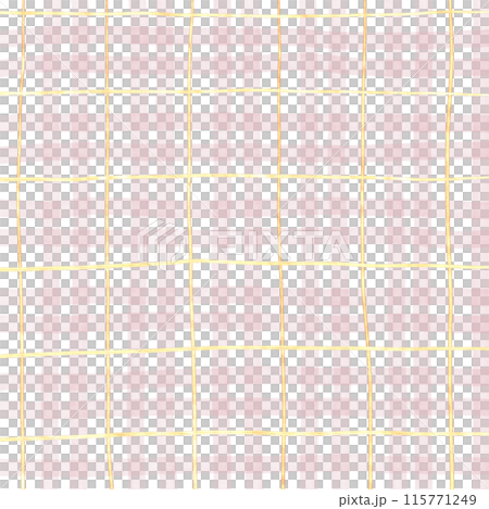 Gold Pink Plaid Gingham Check Hand Drawn Background 115771249