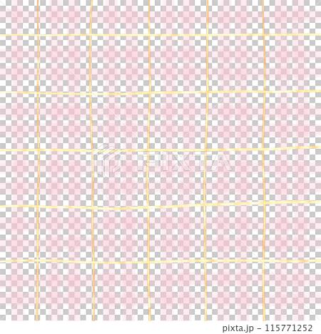 Gold Pink Plaid Gingham Check Hand Drawn Background 115771252