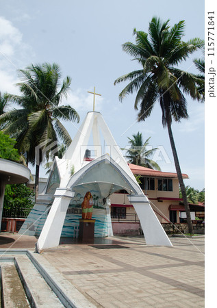 Grotto at Stella Maris Church -Kalmady, Udupi, India.Shrine of Vailankanni Grotto at Stella Maris Church -Kalmady, Udupi, India.Shrine of Vailankanni 115771841
