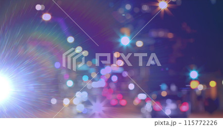 Image of a highway in cirty with a blue light Image of a highway in cirty with a blue light 115772226