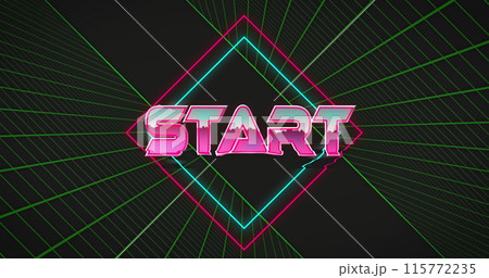 Image of start text over two green grids 115772235