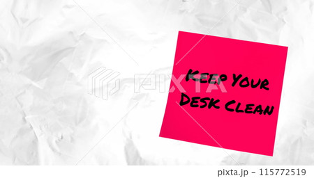 Image of keep your desk clean text over shapes 115772519