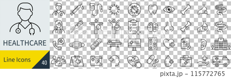 Healthcare icon set Healthcare icon set 115772765