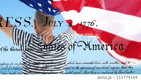 Digital image of a written constitution of the United States moving in the screen while background s Digital image of a written constitution of the United States moving in the screen while background s 115774144