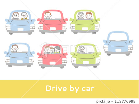 いろいろな車に乗っている人物のイラストセット 115776999