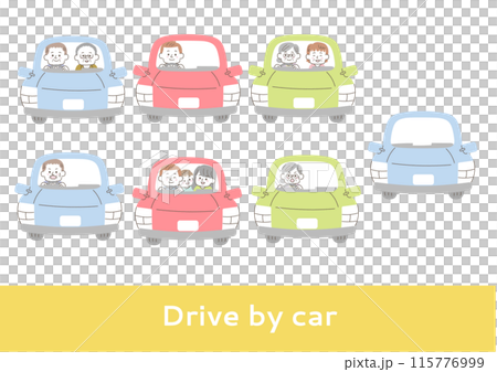 騎各種汽車的人的插圖集 騎各種汽車的人的插圖集 115776999