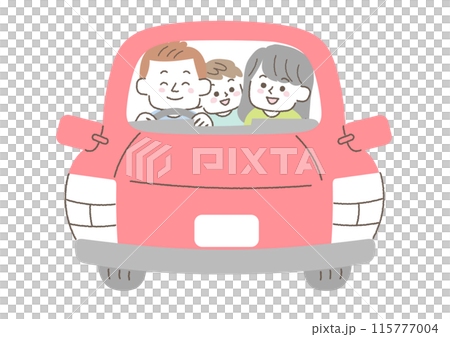 Illustration of a family going out by car Illustration of a family going out by car 115777004
