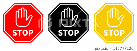 STOPのアイコン 3色セット STOPのアイコン 3色セット 115777120
