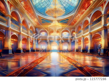 背景　豪華なダンスホール　エントランス 115777286