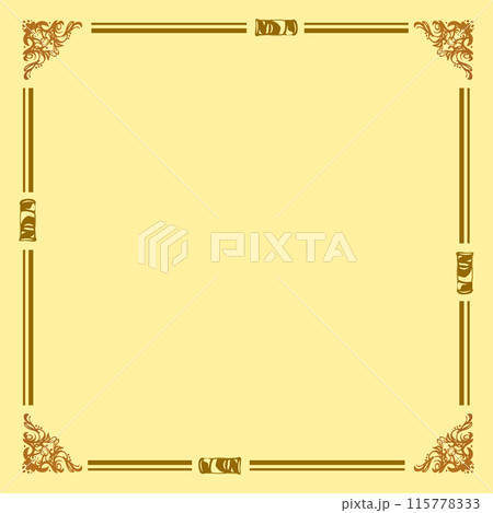 正方形のアンティークフレームイラスト 115778333