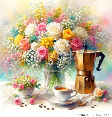 Coffee and Flowers. 115779437