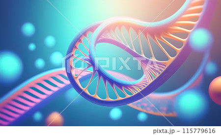 CG背景イラスト 宙に浮かぶDNA配列イメージイラスト CG背景イラスト 宙に浮かぶDNA配列イメージイラスト 115779616