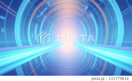 CG背景イラスト　サイバー空間のトンネル 115779618