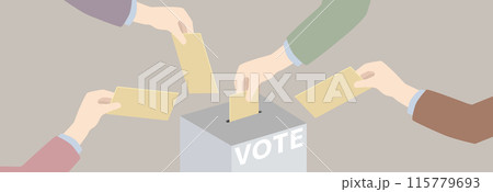 投票箱に投票する様子のベクターイラスト 115779693