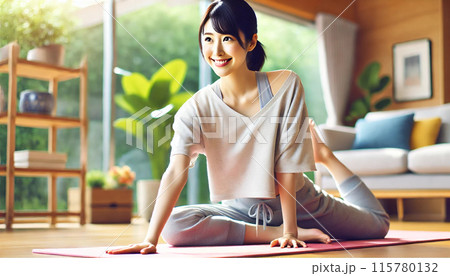 ヨガの女性 115780132