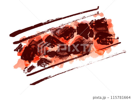 炭火の手書き和風筆イラスト素材 炭火の手書き和風筆イラスト素材 115781664