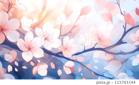 CG背景イラスト　桜のある風景イラスト 115783144