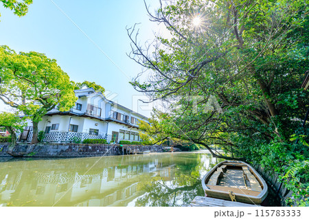 初夏の柳川の風景 福岡県柳川市 初夏の柳川の風景 福岡県柳川市 115783333