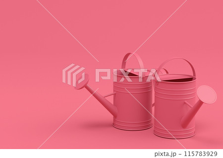 Set of watering cans on monochrome background. 115783929