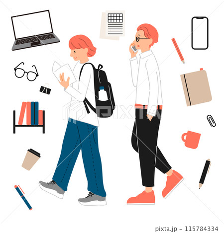 大学生のイラストセット 115784334