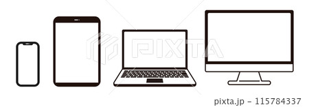 パソコンや携帯電話のイラストセット_2 115784337